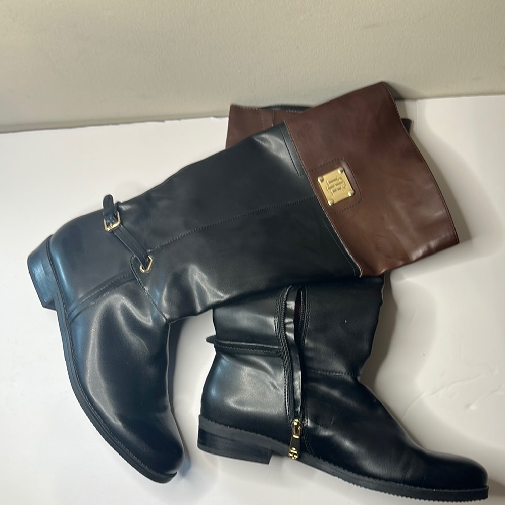 Black and Brown Leather Riding Boots - Picture 2 of 9
